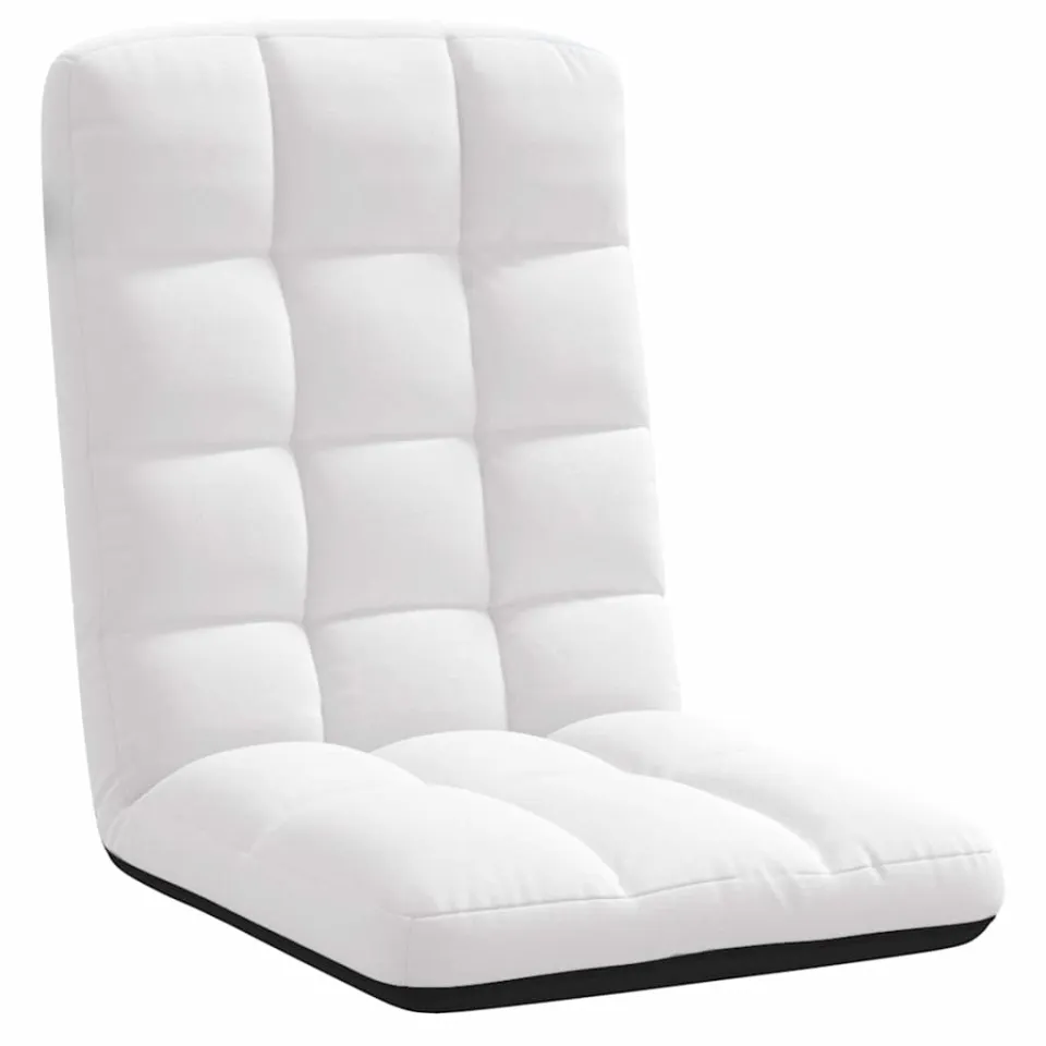 vidaXL Vloerstoel inklapbaar 71x51x62 cm stof wit