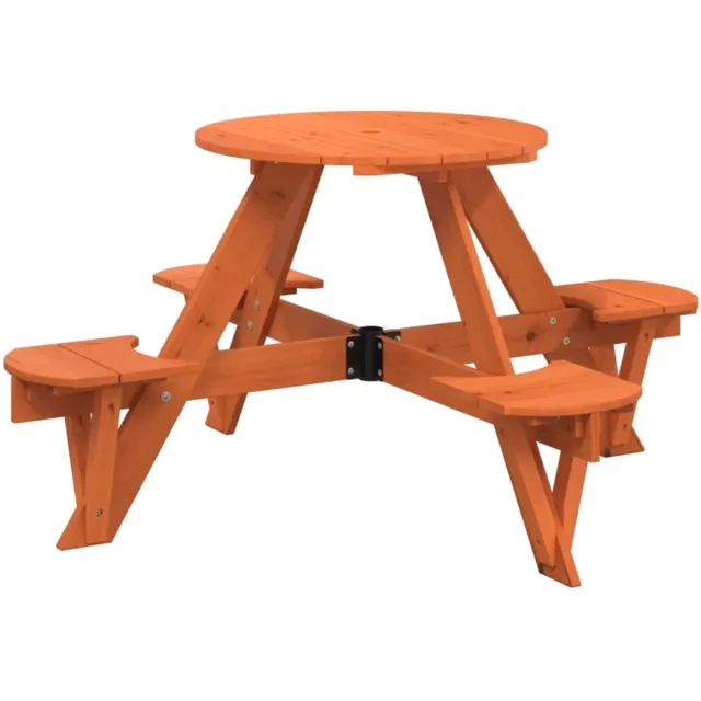 GranMaison Picknicktafel - Kinderen - Tuintafel - Multifunctionele Picknick tafel - Speeltafel - Geschikt voor Buiten - Vurenhout Donkerbruin
