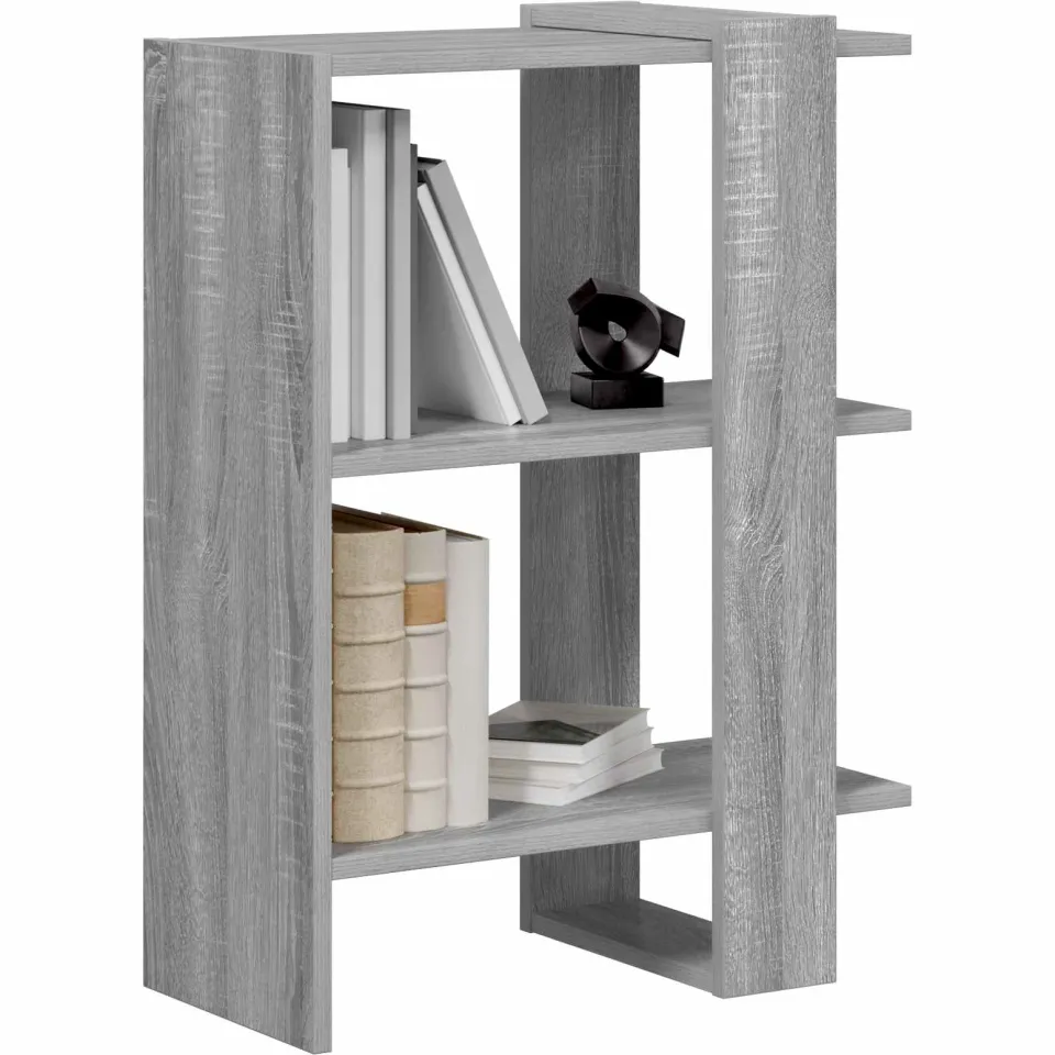 vidaXL Boekenkast 2-laags 52 x 25 x 71,5 cm Bewerkt hout Grijs Sonoma