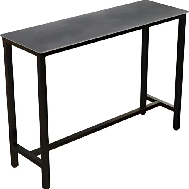 Happiq Bartafel Milano Tavien - 120cn - Voor binnen - Keuken en woonkamer - Marmer look - 4 to 6 personen - Donkergrijs Zwart