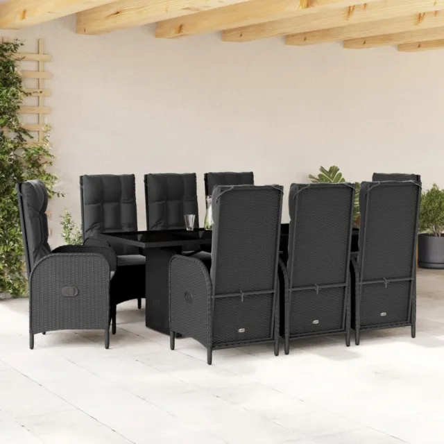 vidaXL 9-delige Tuinset poly rattan zwart, foto 2