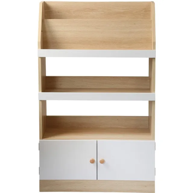 Casame CALICOSY - Opbergrek met 2 deuren voor kinderen H106 cm - LEON Houtlook