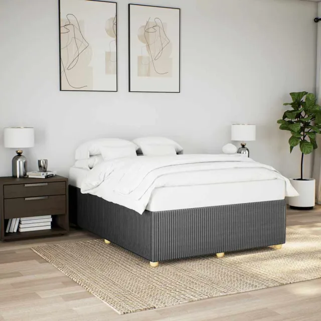 vidaXL Bedframe zonder matras stof donkergrijs 160x200 cm grijs