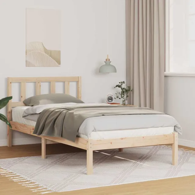 vidaXL Bedframe met hoofdeinde Bruin 80 x 200 cm Massief grenenhout