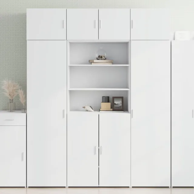 vidaXL Hoge kast 80x42,5x185 cm bewerkt hout wit, foto 2