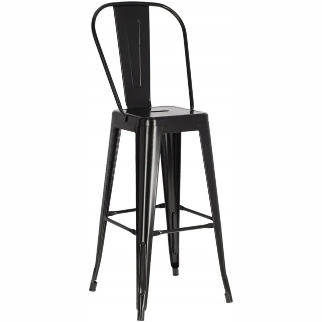 Design, Hoker Paris Back 75cm Zwart - Industrieel Metaal