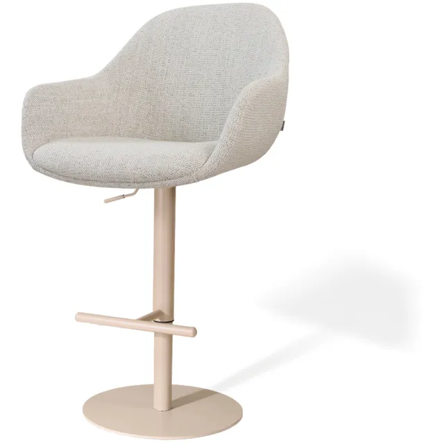 Nolon Niva-Mae draaibare tulp barkruk beige gemêleerd - verstelbaar - beige onderstel