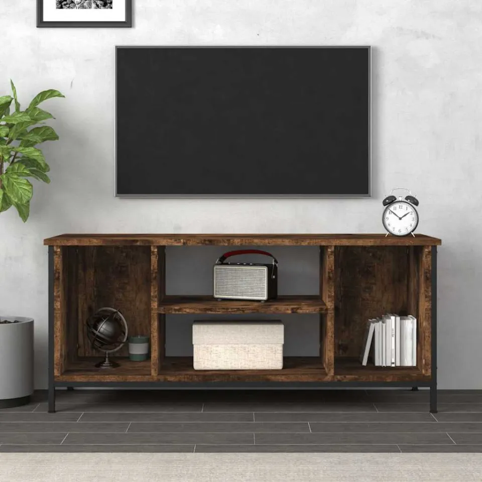 vidaXL Tv-meubel 102x35x45 cm bewerkt hout gerookt eikenkleurig, foto 3