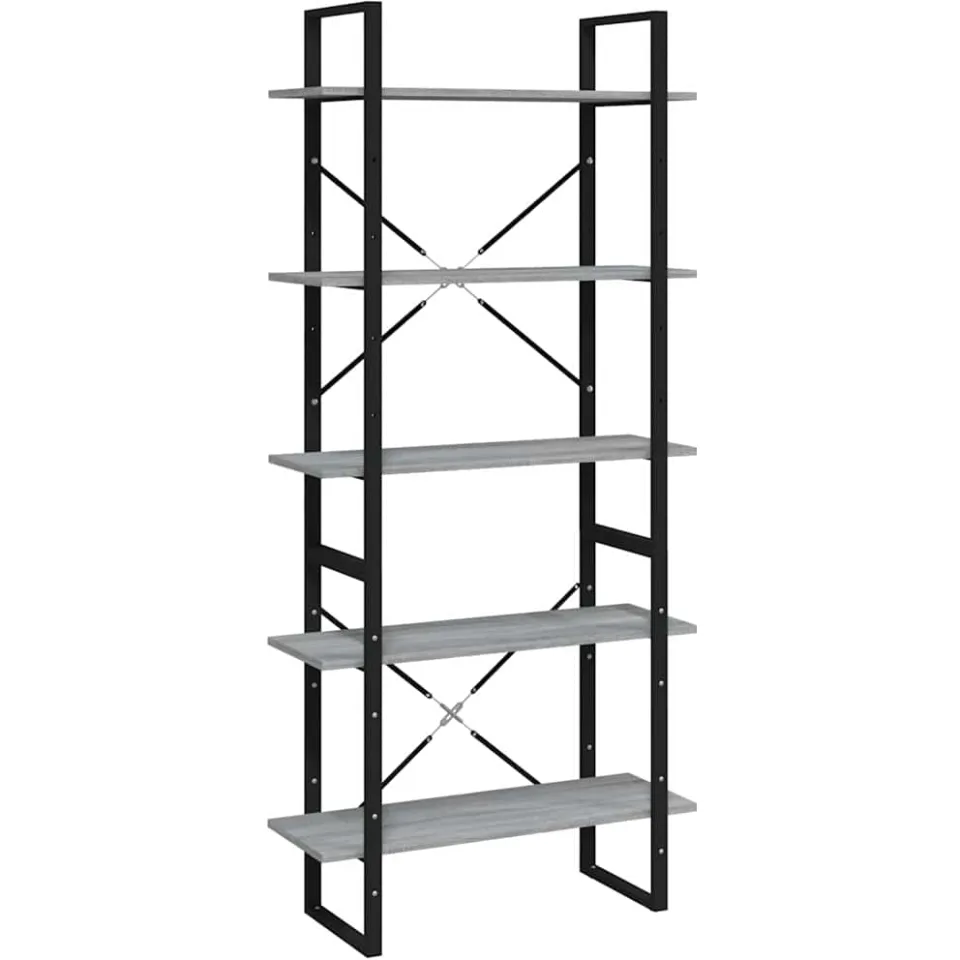 vidaXL Boekenkast 80x30x175 cm bewerkt hout grijs sonoma eikenkleurig