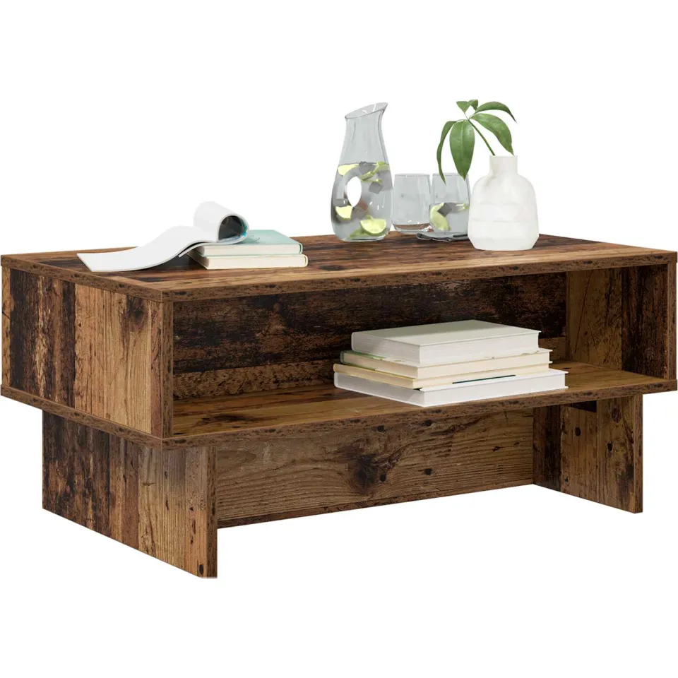 vidaXL Salontafel Oudhout 80 x 46 x 35 cm Bewerkt hout Bruin