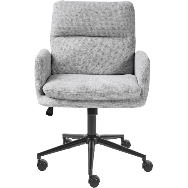 Beliani CONSTANTIA - Bureaustoel - Lichtgrijs - Polyester