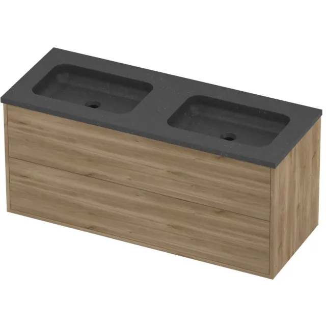 Proline Rollo Badmeubelset Hardsteen Elegant Symmetrisch 120x46x54 cm Blue Stone Cider Oak Eiken