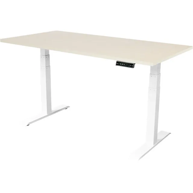 Sedero Elektrisch verstelbaar bureau - 160x80 cm - Dual motor - Wit met Licht eiken