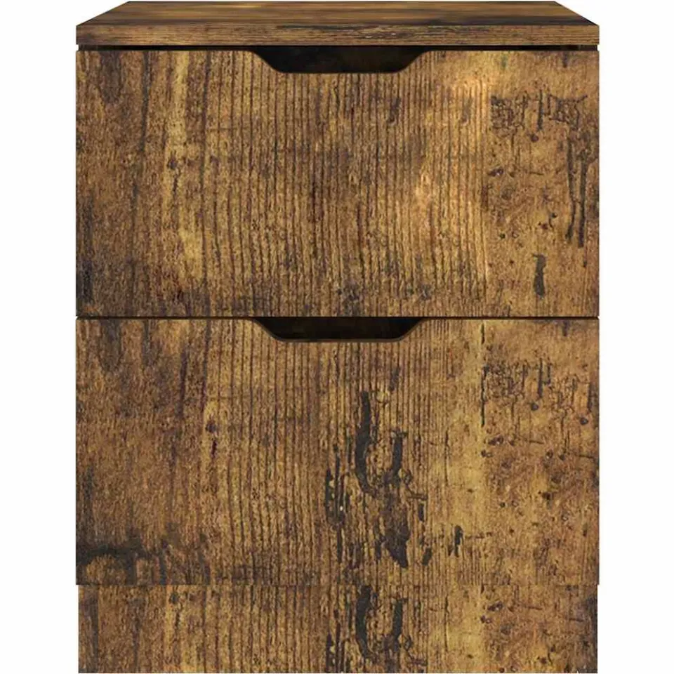 vidaXL Nachtkastjes 2 st 40x40x50 cm bewerkt hout gerookt eikenkleurig, foto 4