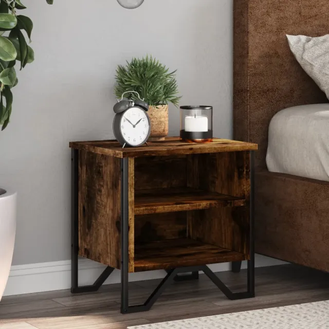 vidaXL Nachtkastjes 2 st 40x30x40 cm bewerkt hout gerookt eikenkleurig, foto 2