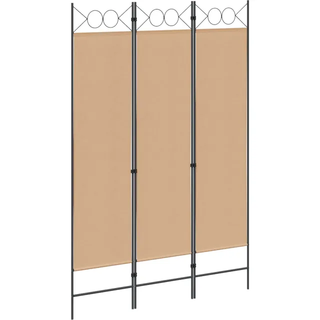 vidaXL 3-Panel Room Divider Beige 120 x 180 cm Stof