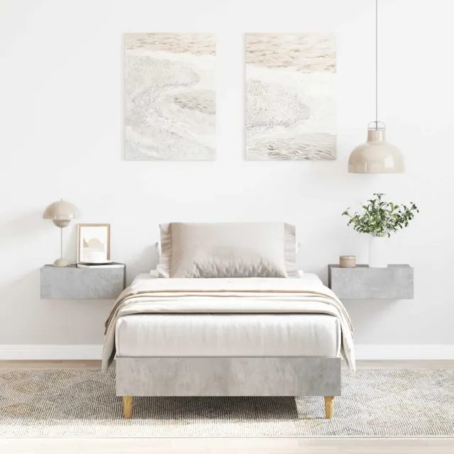 vidaXL Bedframe zonder matras 100x200 cm spaanplaat betongrijs