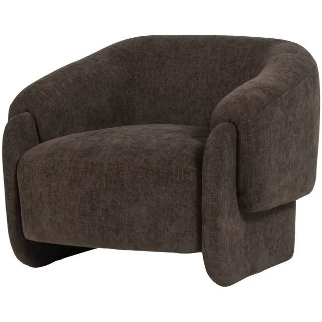 WOOOD Moru Fauteuil - Chenille - Donkerbruin - 83x90x71 dark brown