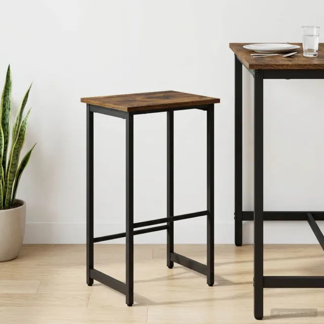 vidaXL Barkruk Gerookt eiken 40 x 32 x 74 cm Bewerkt hout, foto 2