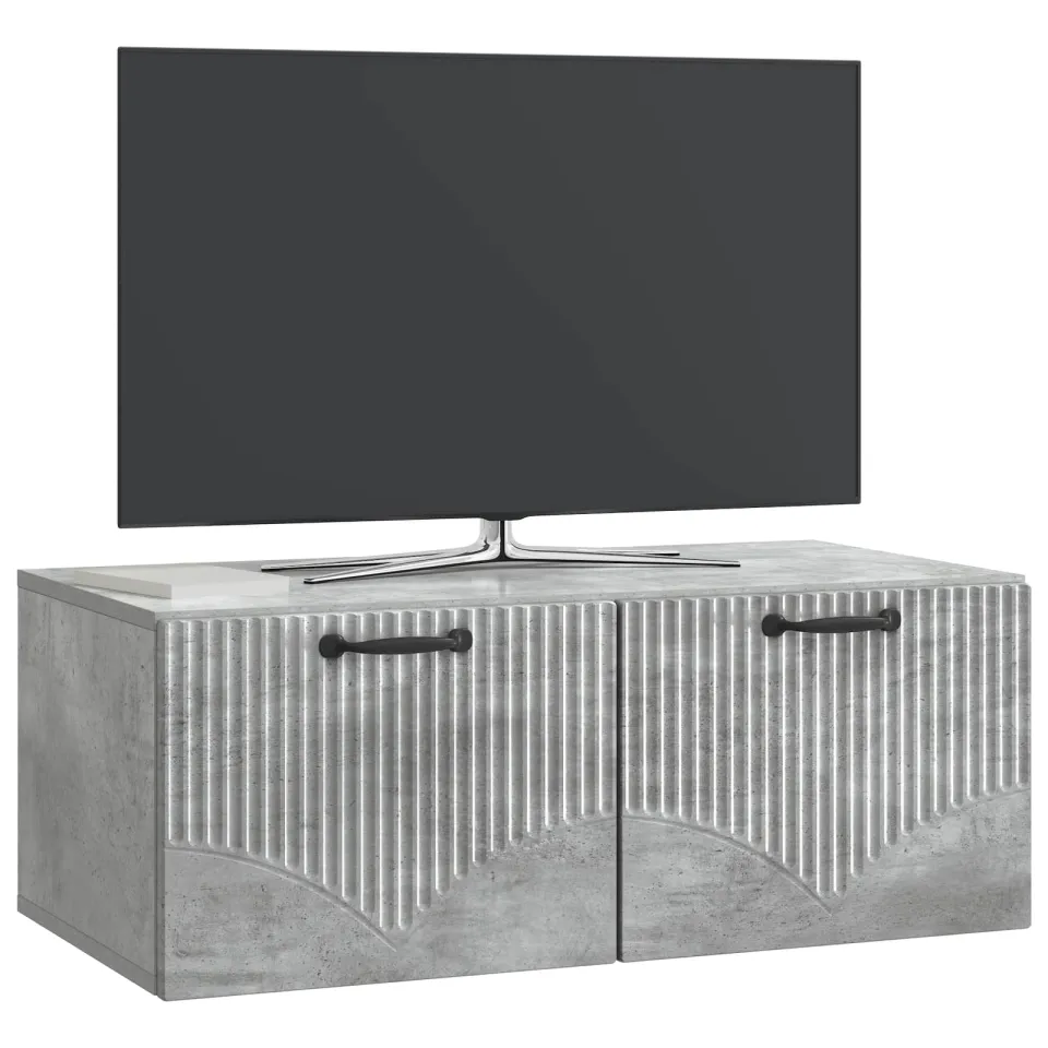 vidaXL Wandbeugel TV-kast Betongrijs 78,5 x 41 x 30 cm Bewerkt hout grijs, foto 2