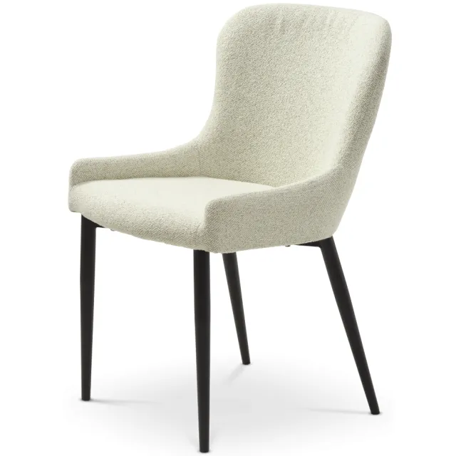 Olivine Brigitta eetkamerstoel bouclé crème