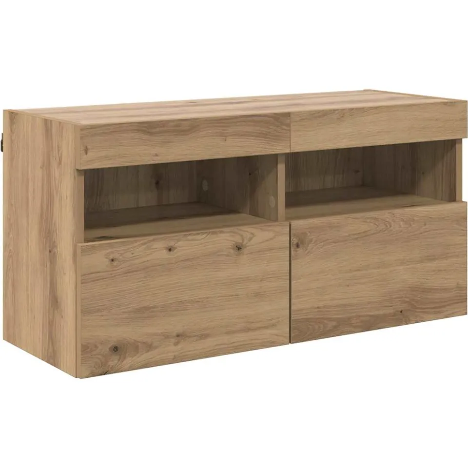 vidaXL TV Wandkast 80 x 30 x 40 cm Artisan Eiken Bewerkt hout, foto 3