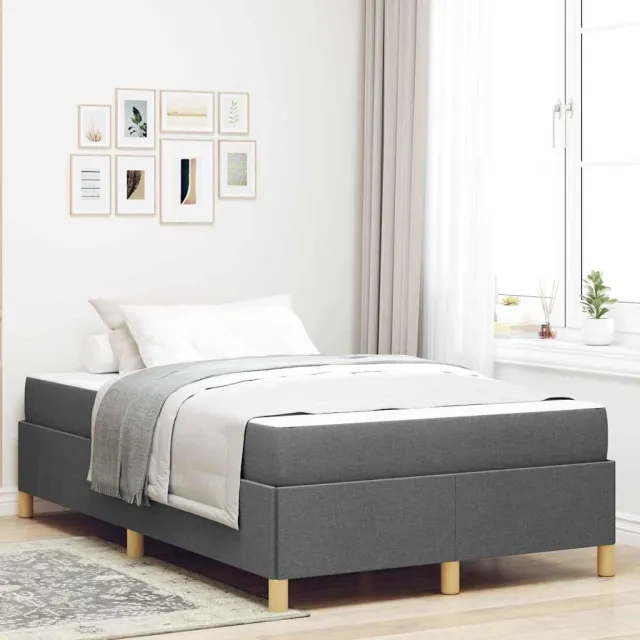 vidaXL Bedframe Donkergrijs 120 x 190 cm Stof Middelgrijs
