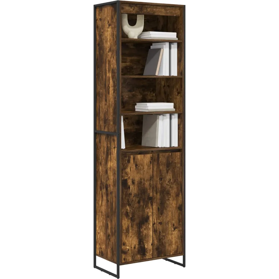 vidaXL Hoge Kasten Rook Eik 60 x 36 x 200 cm Bewerkt hout Bruin