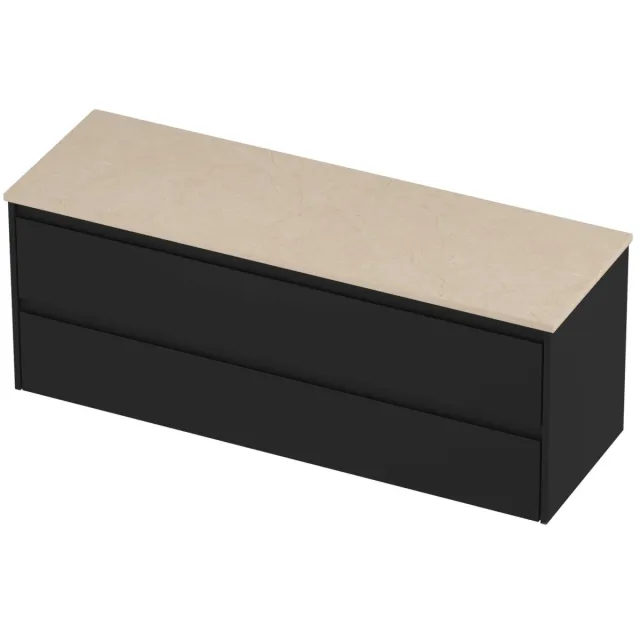 Proline Deck Badmeubelset Hardsteen Symmetrisch 140x46x55 cm Sand Stone Mat Zwart