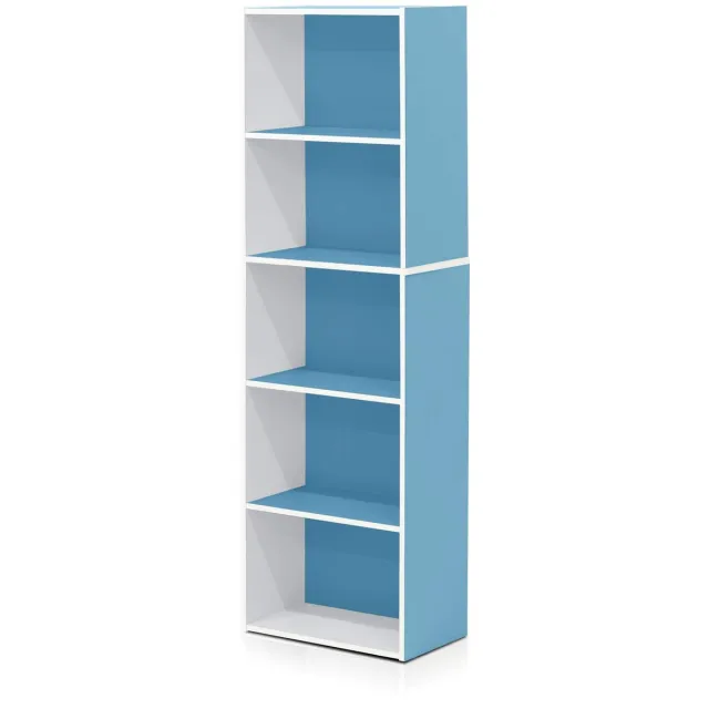 Ibenzoa Stijlvolle Omkeerbare 5-Traps Boekenkast met Open Planken voor Elke Ruimte blauw