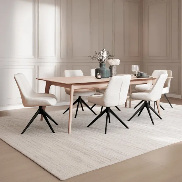 G***-M Eetkamertafel Naturel - Eikenhout - 220x105x75cm - Eetkamertafel Porto