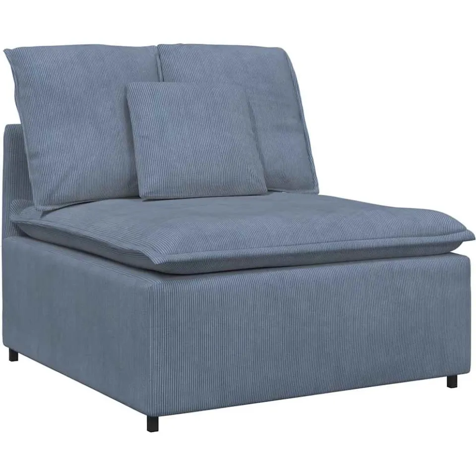 vidaXL Modulaire bank met kussens corduroy stof blauw