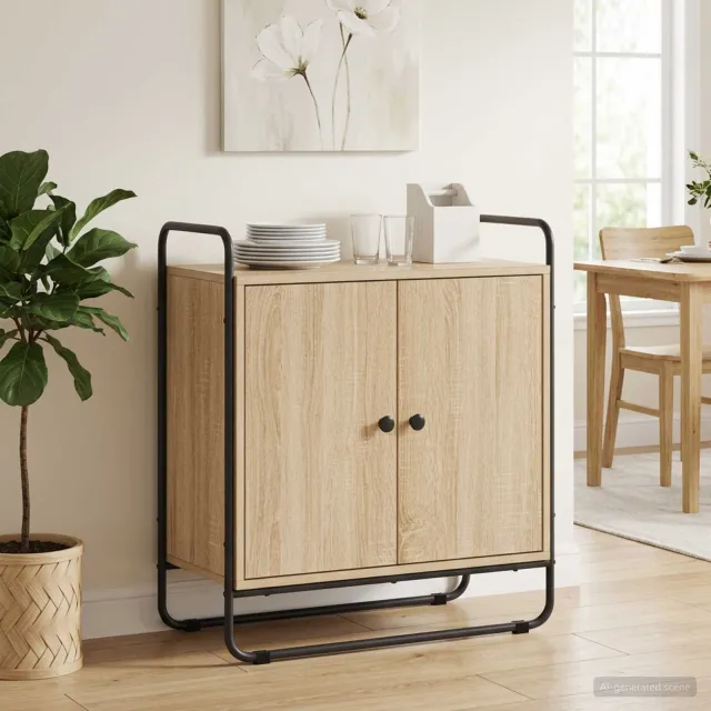 vidaXL Dressoir Sonoma Eiken 68 x 35 x 75 cm Bewerkt hout Bruin