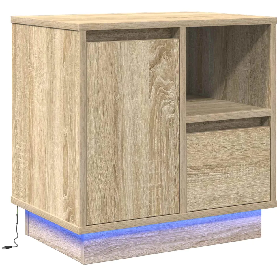 vidaXL Nachtkastje Sonoma Eiken 50 x 34,5 x 50 cm. Bewerkt hout, foto 3