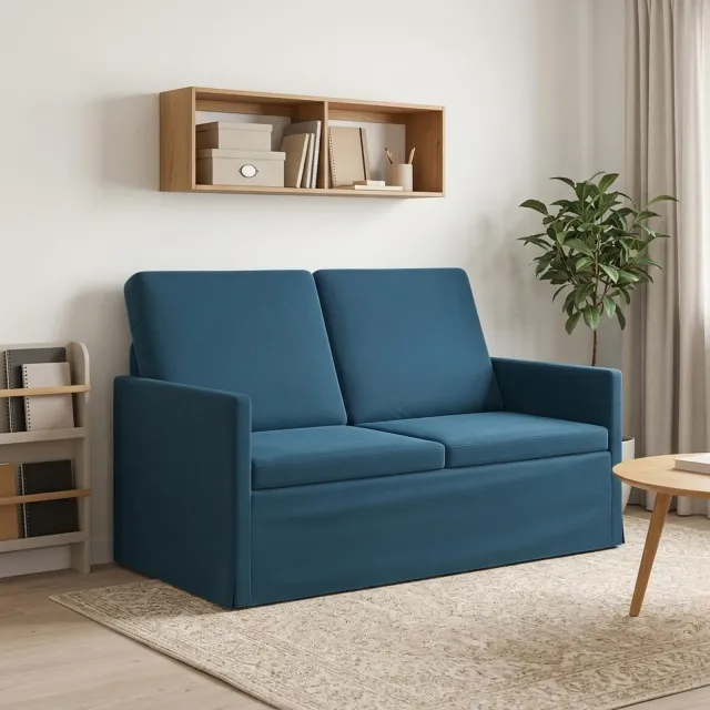 vidaXL 2-zits bank Blauw 130 x 81 x 82 cm fluweel