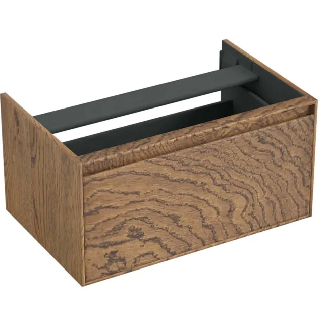 Forzalaqua Onderkast Forzalaqua Reno 80x51x40 Cm 1 La Softclose Eiken Castle Brown Bruin