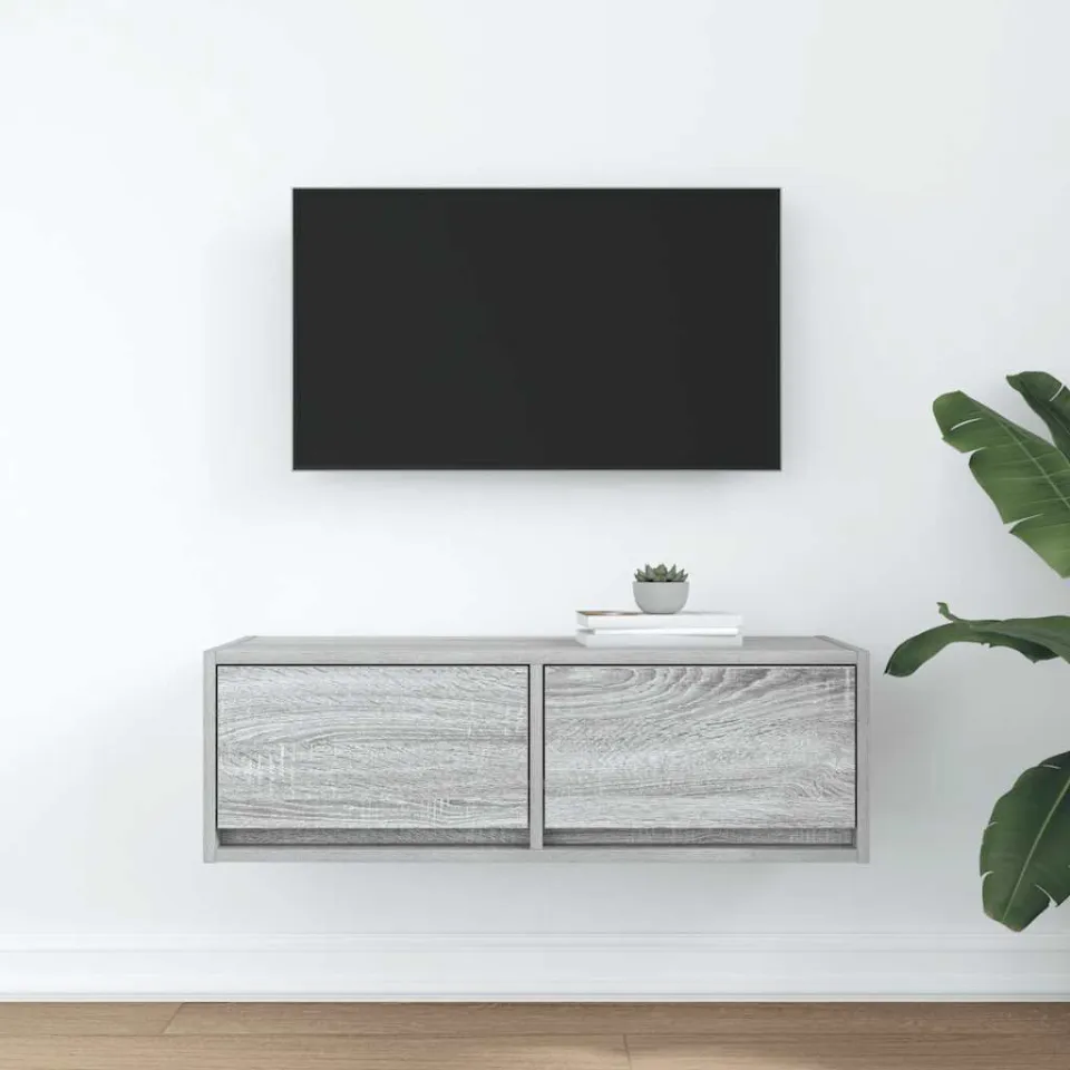 vidaXL Tv-meubel 80x31x25,5 cm bewerkt hout grijs sonoma eikenkleurig, foto 4