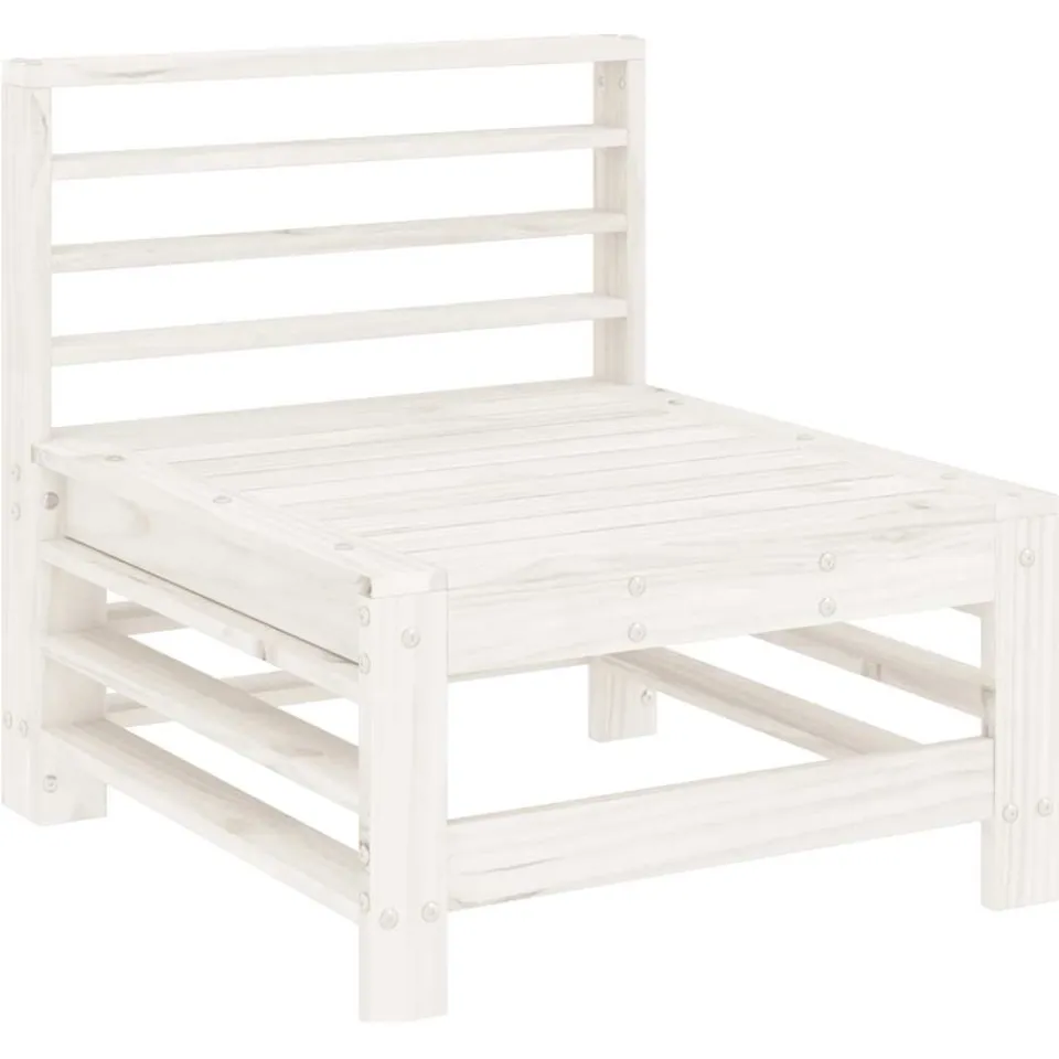 vidaXL 6-delige Loungeset massief grenenhout wit