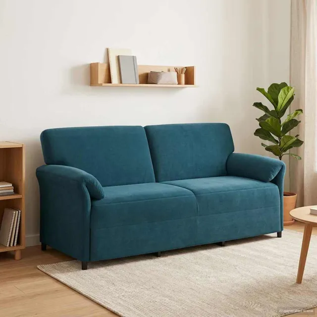 vidaXL 3-Zits Bank Blauw 198 x 83 x 95 cm Fluweel
