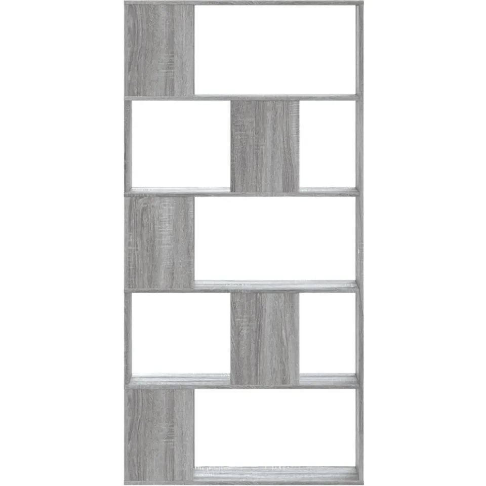 vidaXL Boekenkast 5-laags 80,5x23,5x162,5 cm bewerkt hout grijs sonoma, foto 2