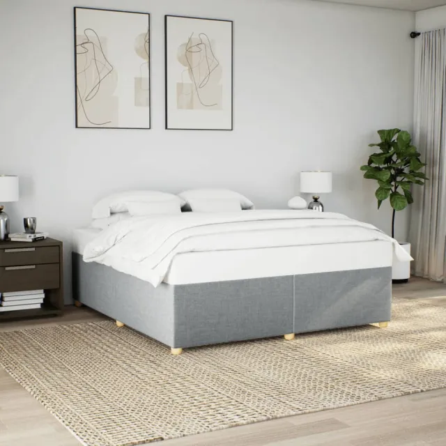 vidaXL Bedframe zonder matras stof lichtgrijs 180x200 cm grijs