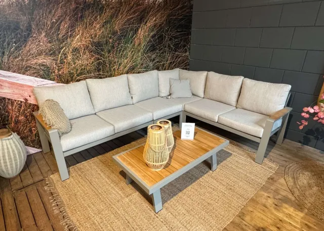 Belito Aluminium Loungeset Hoekbank - Taupe Frame - 6-Persoons - Belito Lotte 5-delig - Showroommodel Antraciet