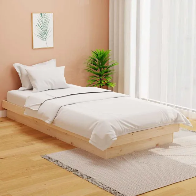 vidaXL Bedframe massief hout 90x200 cm bruin