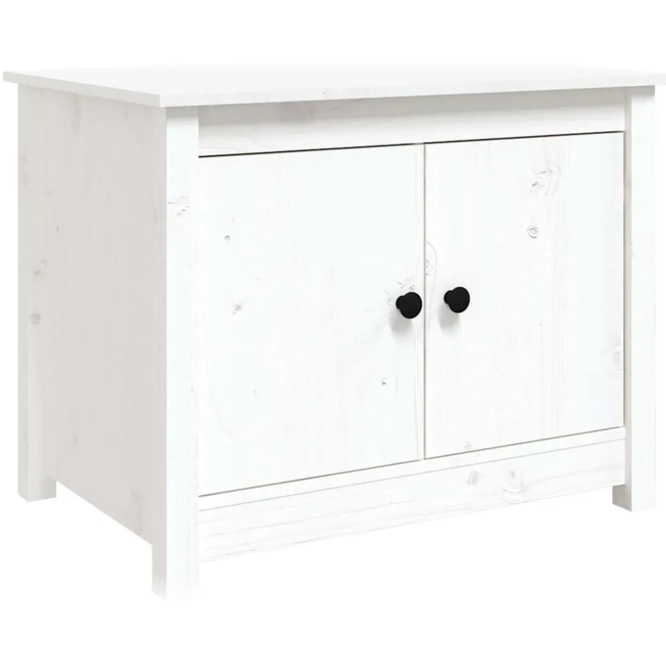 vidaXL Salontafel 71x49x55 cm massief grenenhout wit