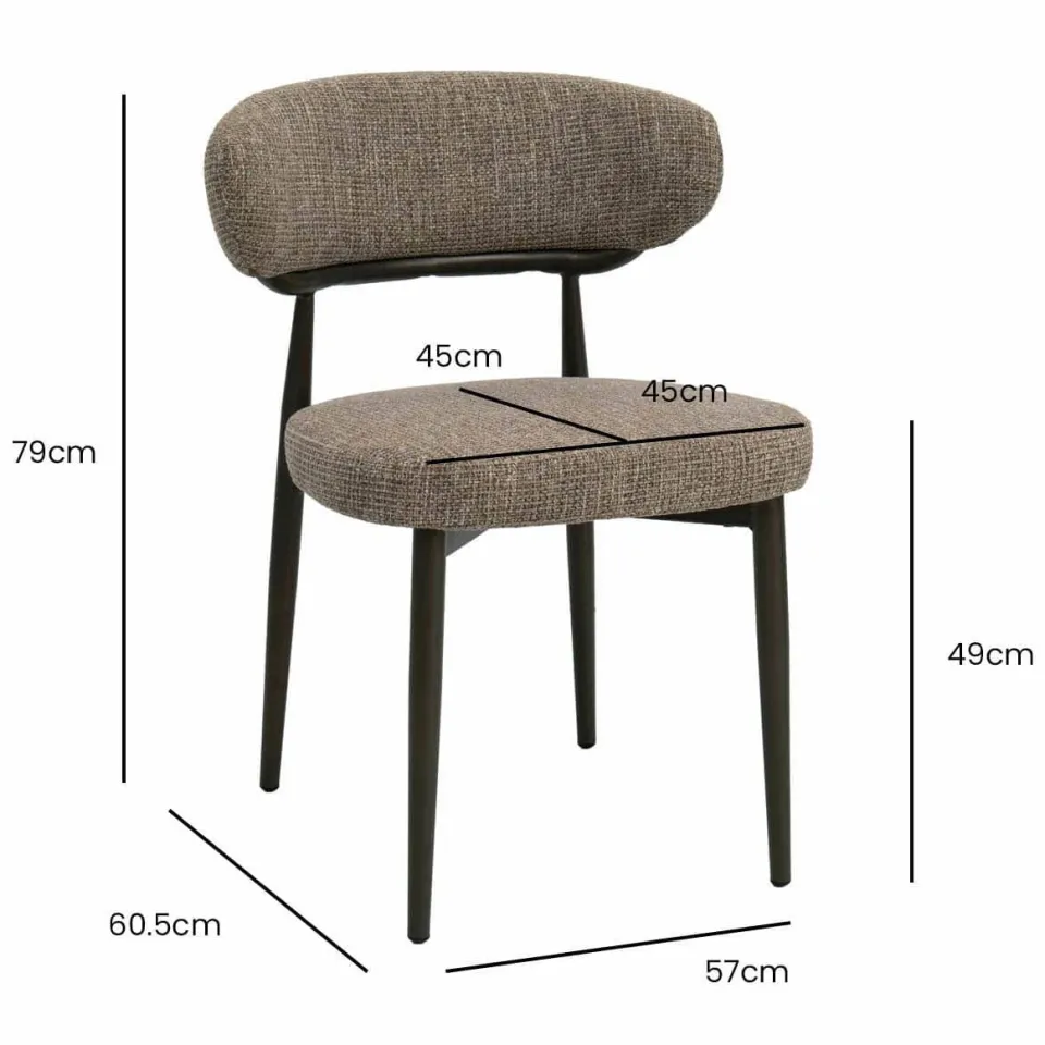 Giga Meubel Milan eetkamerstoel beige walnoot, foto 2