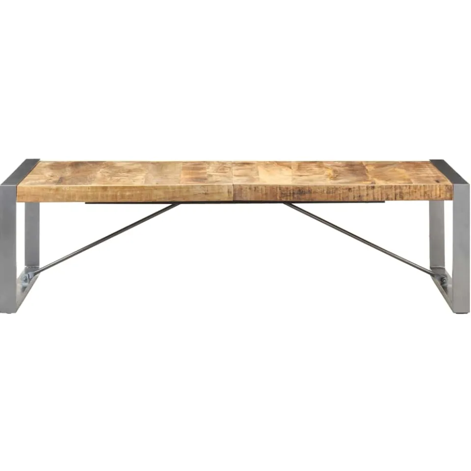 vidaXL Salontafel 140x70x40 cm ruw mangohout bruin, foto 2