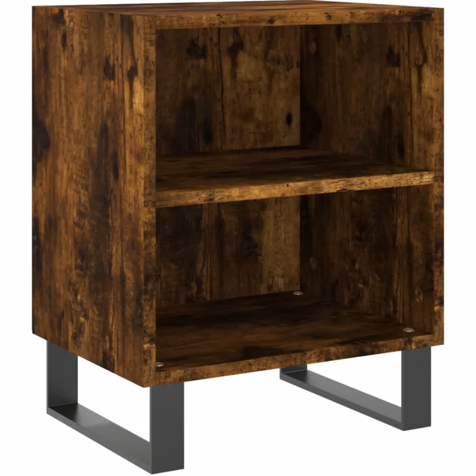 vidaXL Nachtkastje 40x30x50 cm bewerkt hout gerookt eikenkleurig, foto 3