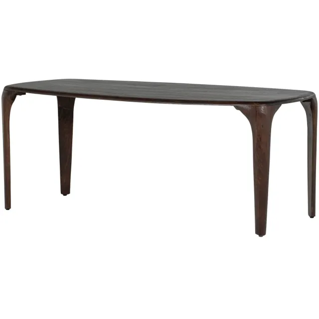 WOOOD Fiore Eettafel - Mango Hout - Walnoot - 76x190x95 walnut