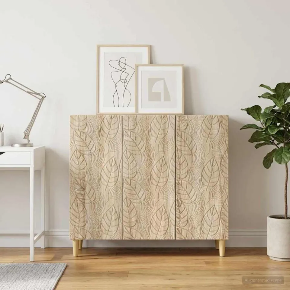 vidaXL Dressoir Sonoma Eiken 89 x 34,5 x 80 cm Bewerkt hout, foto 3