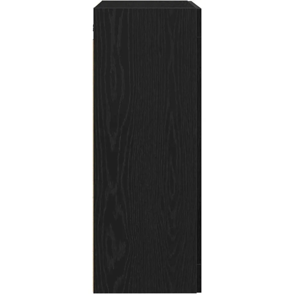 vidaXL Wandkast Zwart Eiken 69,5 x 34 x 90 cm Bewerkt hout, foto 3